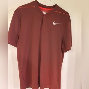 Nike Golf Men's Collarless Red Performance Shirt